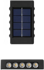 SteJar Solar Up and Down Wall Lights Outdoor,Solar Step Light Waterproof,Deck Lighting Illuminate Exterior Light Fixture (10LED Warm White)