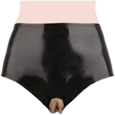 Latex Women's Rubber Shorts With Front And Anal Cover
