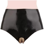 Latex Women's Rubber Shorts With Front And Anal Cover
