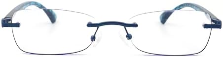 Rimless Reading Glasses for Women, Frameless Lightweight Computer Readers for Women with Spring Hinges/Tinted Edges