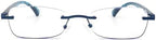 Rimless Reading Glasses for Women, Frameless Lightweight Computer Readers for Women with Spring Hinges/Tinted Edges