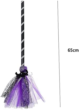BinaryABC Halloween Witches Broom Plastic Spider Broom Witch Broomstick,Halloween Witch Decoration Props,Witch Costume Accessories,Halloween Supplies