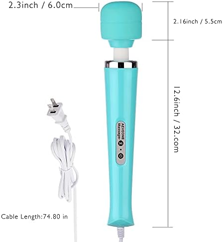 AEVEONE Wired Powerful Handheld Electric Massager with Strong 10 Modes Personal Back Massage for Sports Recovery, Muscle Aches, Relaxing Body (Light Blue)