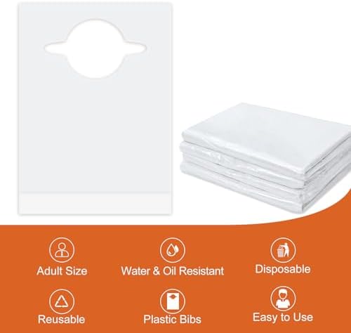 Nonley Disposable Bibs 30/50/100 Pack -Disposable Adults Bibs for Elderly Women and Senior Men Eating