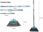 Three-Section Telescopic Aluminum Alloy Rod Long-Handled Broom for Housekeeping Garden Camping Outdoor&Indoor, 2 PCS Light Blue