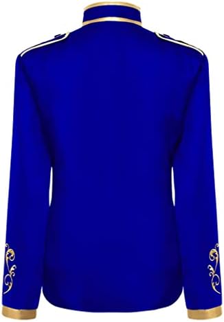 IWEMEK Men Prince Charming Costume Palace Prince Gold Embroidered Jacket Suit Court Uniform Cosplay Officer Medieval Costume