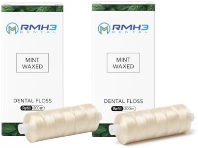 MC Mint Flavor Dental Floss Waxed Refill Spool, 200 yds (2 Packs)