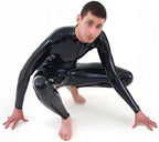Latex Catsuit Front Zipper for Men Tight Rubber Bodysuit Jumpsuit Party Wear