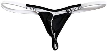 COMLIFE Men's Low Waist Ice Silk G-String Thongs Underwear Bulge Pouch T-Back Lingerie Thongs Underwear