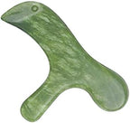 Jade Deep Tissue Trigger Point Massage Tool - Natural Jade Gua Sha Scraping Stone - Foot Reflexology Acupressure Point Massager for Full Body Relaxing, Muscles Soreness and Pain Relief