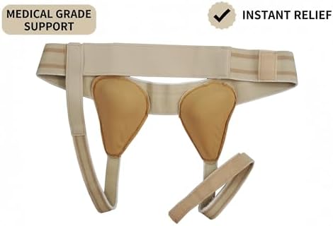 ORTONYX Inguinal Groin Hernia Truss Support Belt Guard Brace- Double Side Beige