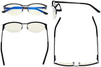 Eyekepper Blue Light Filter Computer Glasses - Anti Radiation Anti Glare Blocking UV Rays Reduces Eyestrain Cat-eye Eyeglasses Women Half-rim Black with Crystals