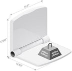 Bath Fold Down Shower Seat by INVISIA, Compact Folding Bench for Adults and Seniors - Wall Mounted Stainless Steel Bracket, ADA Compliant (440 lb. Capacity) - Mobility Aid in ABS Plastic White