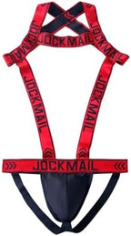 Mens Harness Sport Shoulder Strap with Jock Strap Fitness One-piecs Harness with Jockstrap Bodysuit