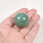 Justinstones Natural Polished Green Aventurine Sphere with Red Jasper Stand – Handcrafted Gemstone 30mm Ball for Energy Healing, Meditation, and Home Décor