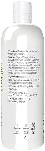 NOW Foods Solutions, Vegetable Glycerin, 100% Pure, Versatile Skin Care, Softening and Moisturizing, 16-Ounce