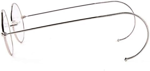 Agstum Blue Light Blocking Reading Glasses, Small Round Wire Rim Readers for Computer Use (Silver / 39mm Size, 1.75 x)