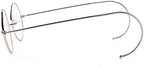 Agstum Blue Light Blocking Reading Glasses, Small Round Wire Rim Readers for Computer Use (Silver / 39mm Size, 1.75 x)