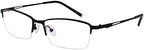 Photochromic Gray Mens Womens Reading Glasses +0.50 Metallic Half Rim Readers Spectacles