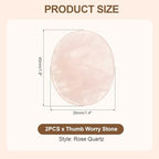 MECCANIXITY 2 Pcs Thumb Worry Stone for Anxiety, Rose Quartz Relief Crystals Hand Thumb Stones Pocket Gems Natural Polished for Yoga Meditation Relief