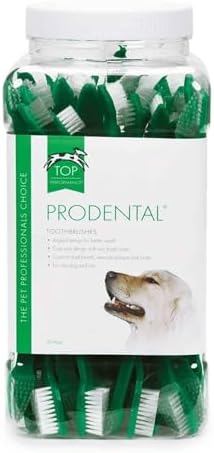 Top Performance ProDental Dual-End Toothbrushes — Convenient Toothbrushes for Cleaning Pets' Teeth, 50-Pack
