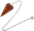 Amazing Gemstone Carnelian Crystal Pendulum for Divination - Certified Dowsing Crystals and Healing Stones for Chakra Balancing and Meditation - Enhance Reiki Spiritual Growth with Healing Crystals