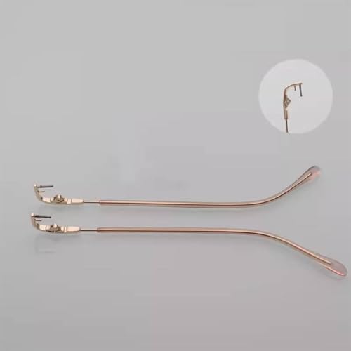 QYAJS 1 Pair Metal Frame Arms Rimless Glasses Legs Glasses Replacement Temple Eyewear Frame Temple Screws and Screwdiver (Single Hole With Slot)