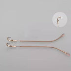 QYAJS 1 Pair Metal Frame Arms Rimless Glasses Legs Glasses Replacement Temple Eyewear Frame Temple Screws and Screwdiver (Single Hole With Slot)