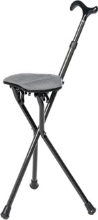 Folding Cane Seat, Carbon Fiber Walking Stick with Chair, Portable, Compact Foldable Cane and Chair Combination with Carry Case