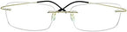 Stylish Rimless Computer Reading Glasses Black Gold Metallic Readers