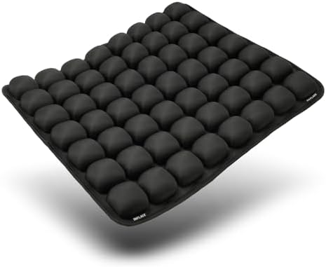 Inflatable Wheelchair Cushion for Pressure Relief - Self-Inflating Seat Pad for Mobility Scooter, Office Chair & Airplane Travel - Portable Cushion for Sciatica & Tailbone Pain Relief (No Pump Needed)