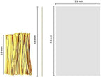 360pcs Cake Pop Sticks and Wrappers Ties Kit, Including 120ct 6-inch Paper Lollipop Stick, 120ct Cake Pop Parcel Bag, 120ct Gold Twist Tie for Candy Making Packaging Supplies