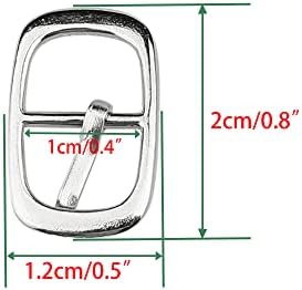 uxcell 20 Pcs Rectangular Metallic Single Prong Pin Shoes Buckles