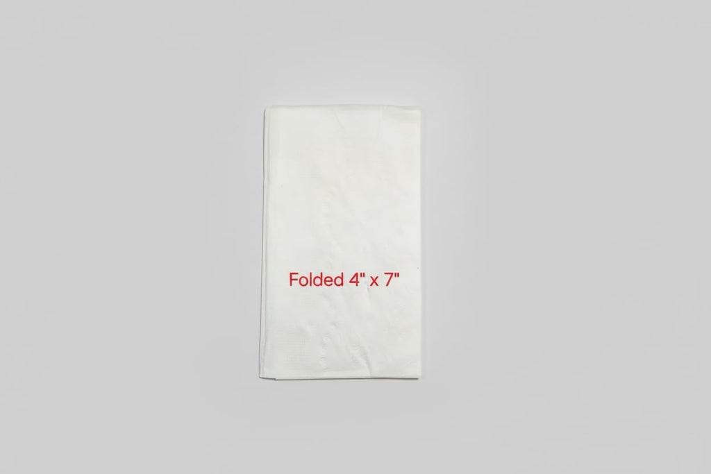 2 Packs White Disposable 2-Ply Dinner Napkin, 4 x 7 Inch, 150 count per Pack