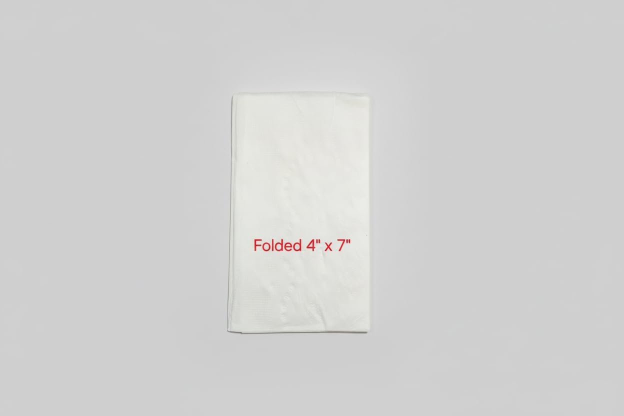 2 Packs White Disposable 2-Ply Dinner Napkin, 4 x 7 Inch, 150 count per Pack