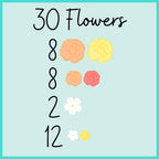 30 Honeysuckle Icing Flowers | Small Edible Roses | Peach, Coral, and Yellow Sugar Flowers | Edible Flower Sprinkles | Simply Sucré