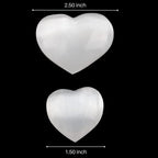 2 pc Selenite Heart Palm Stone, Heart Shaped Crystals and Healing Stones- Pocket Worry Stone for Anxiety and Stress Relief - Healing Crystals for Meditation, Reiki, Spiritual and Crystal Gifts