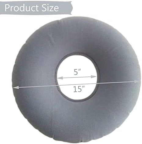 2 Pack Donut Pillow, Donut Cushion Seat, Inflatable Ring Cushion with A Pump, Hemorrhoid Seat Pillow, Round Wheelchairs Seat Cushion for for Home, Car or Office (15" Blue & Gray)