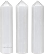 Amazing Gemstone Selenite Crystal Points Bulk Healing Crystals - Pack of 3 Single Terminated Healing Wand Point Bulk Crystals for Crafts, Crystal Grid, DIY Work - Premium Crystals for Beginners Gifts