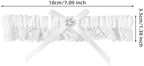 Wedding Garter for Bride, White Lace Bridal Garter with Bow Stretch Leg Strap Elegant Wedding Accessories Prom Anniversaries