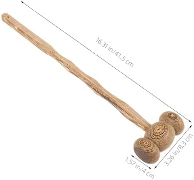 TIDTALEO Wooden Back Massager Hammer, Manual Percussion Massage Tool with Solid Wood Handle, Portable Knock Hammer for Trigger Point Relief and Muscle Relaxation at Home