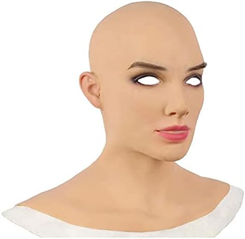 Realistic Female Latex Cosplay Mask Halloween Masquerade Mask Novelty Costume Party Latex Full Head Mask