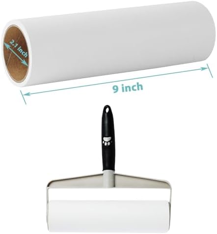 9 inch Lint Roller Refills Only Compatible with Spotty Supersize Extra Sticky Adhesive Lint Roller Refill Pet Cat & Dog Hair Remover for Clothes and Furniture, Pack of 5 Refills, 300 Sheets Total