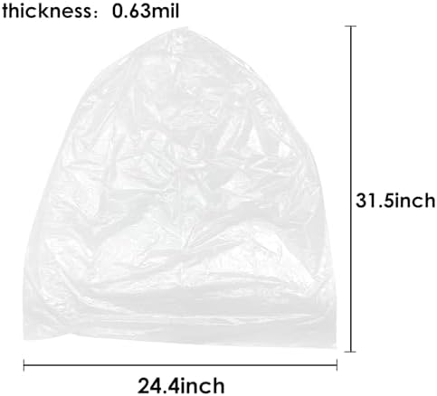 13 Gallon 60 Count Tall Kitchen Trash Bags 10 Gal 12 Gal 13 Gal fit 50 Liters Garbage Bags by Teivio, Waste Basket Bags,Bathroom Trash Can Bin Liners, Plastic Bags for home office kitchen, Clear