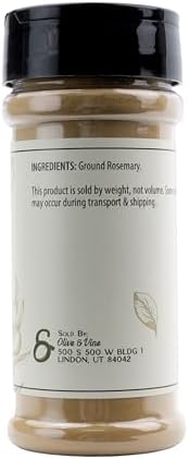 Olive & Vine Ground Rosemary, Earthy & Piney Flavor, Seasoning for Roasts, Soups, and Stews, With Rich Tradition, Authentic Taste, For Global Recipes (2.64 Ounce)
