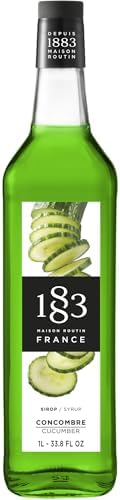 1883 Cucumber Syrup for Drinks, Made in France, 1 Liter Glass Bottle