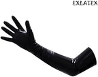 EXLATEX Women's Latex Black Long Gloves Outfits