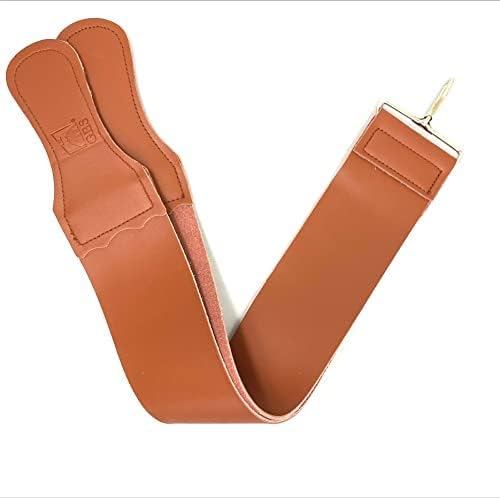 Gents Leather Razor Strop 2.5" x 22" Super Soft Cowhide Dual Straps with Clip Sharpening Razor, Knifes & Kitchen Cutlery, Keeps Your Blade Sharp!