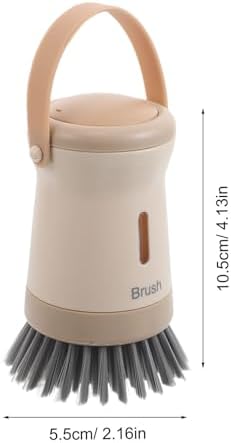 DECHOUS Dish Scrubber with Soap Dispenser Palm Brush for Dishes and Pots Kitchen Scrub Brush in Cream Color Multi-use Cleaning Tool for Household Sink and Cookware