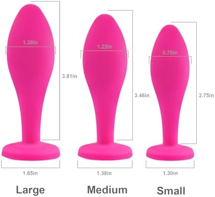 Anal Plug Anal Sex Toys,3pcs Butt Plug Jeweled Anal Plugs Silicone Anal Toys Anal Training Kit Adult Sex Toys Games Butt Plug,Personal Sex Toy for Adult Women,Men and Couples (Pink)